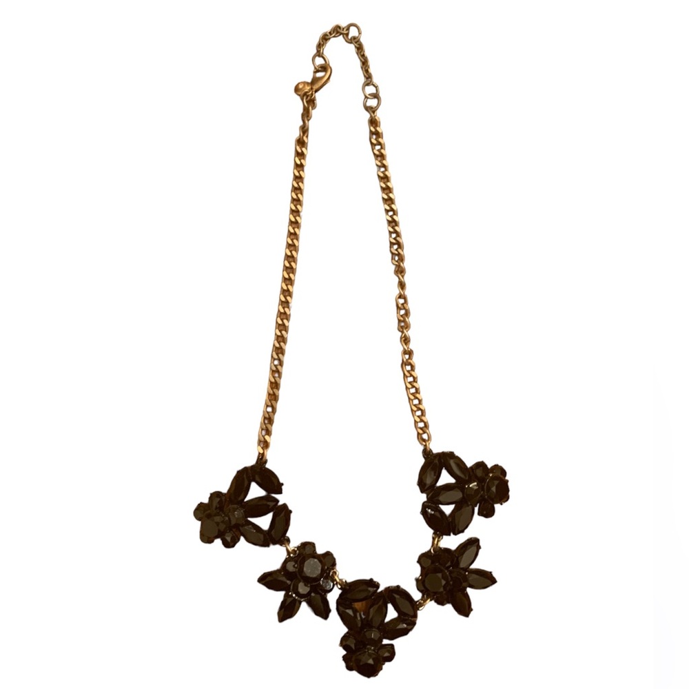 J. Crew Faceted Black Quartz Necklace